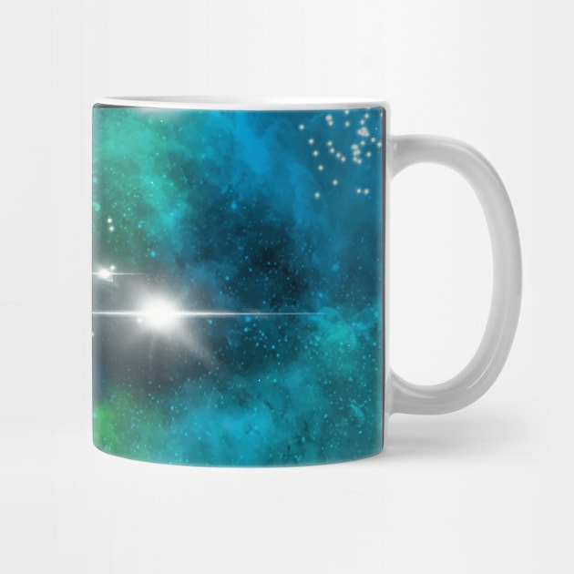 Blue Green Star Nebula Space Galaxy Universe by jodotodesign